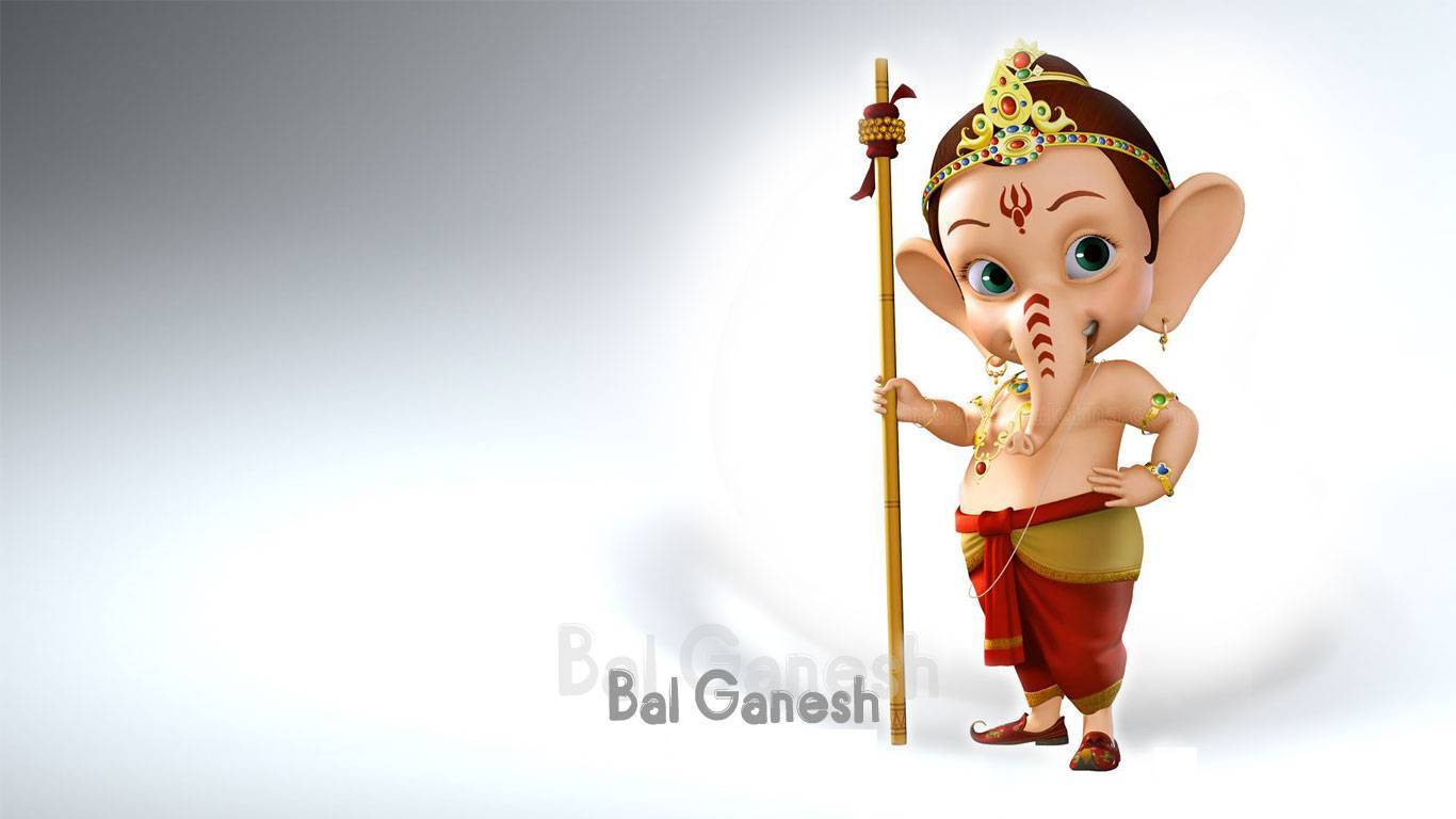 Little Bal Ganesh 3D HD Wallpaper 1366x768 - God HD Wallpapers