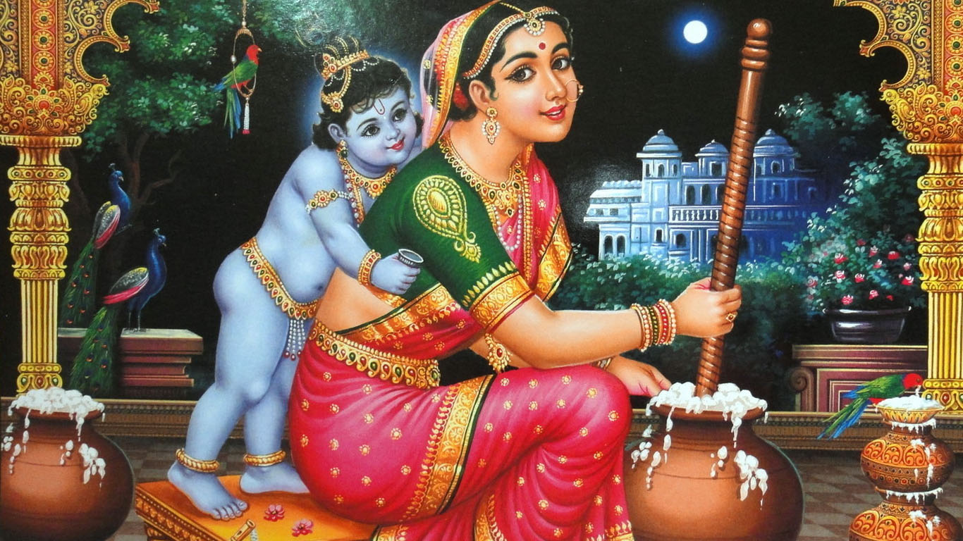 pictures of lord krishna with yashoda