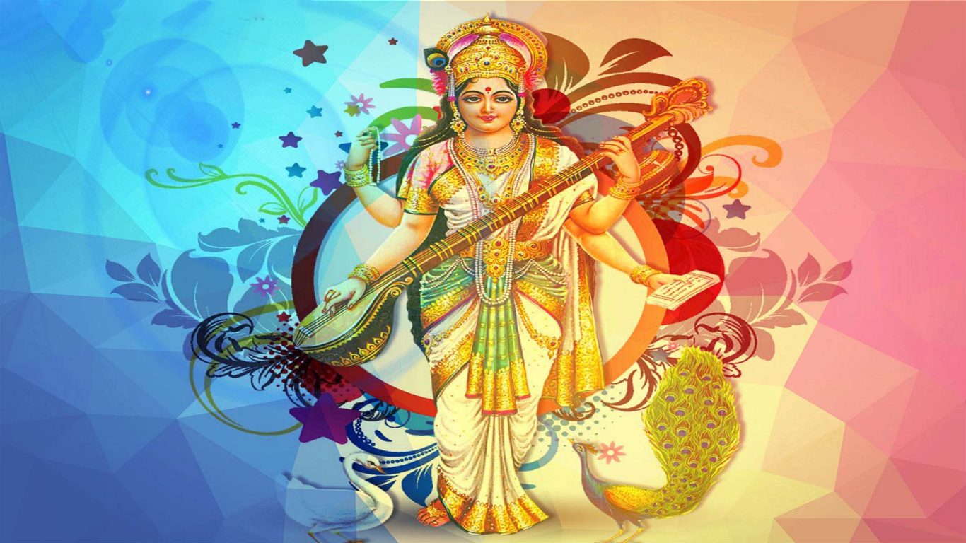 Maa Saraswati Wallpaper Full Size For Desktop | Hindu Gods and Goddesses