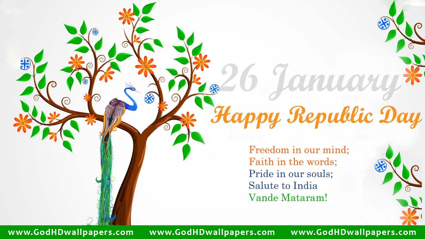 Indian Republic Day Greeting Quote Desktop Laptop Wallpaper - God ...